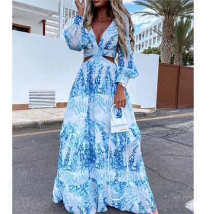 Robe bohème chic bleu