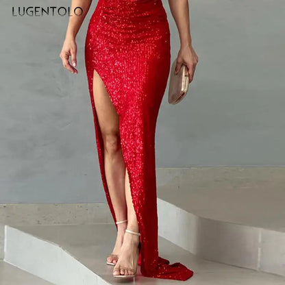 Robe de soirée rouge pailletée