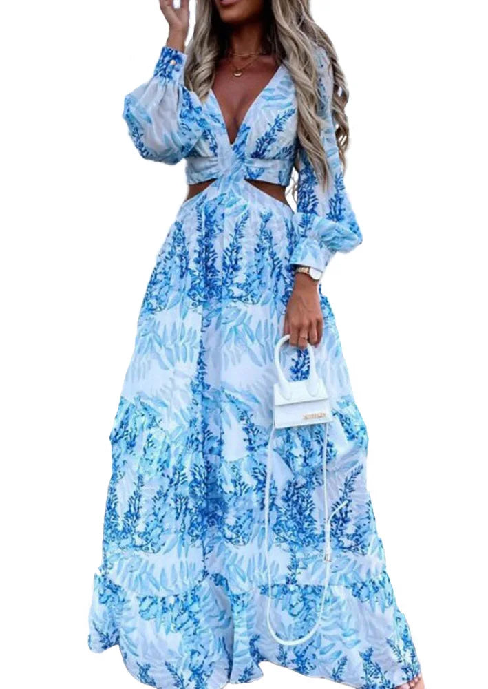 Robe bohème chic bleu